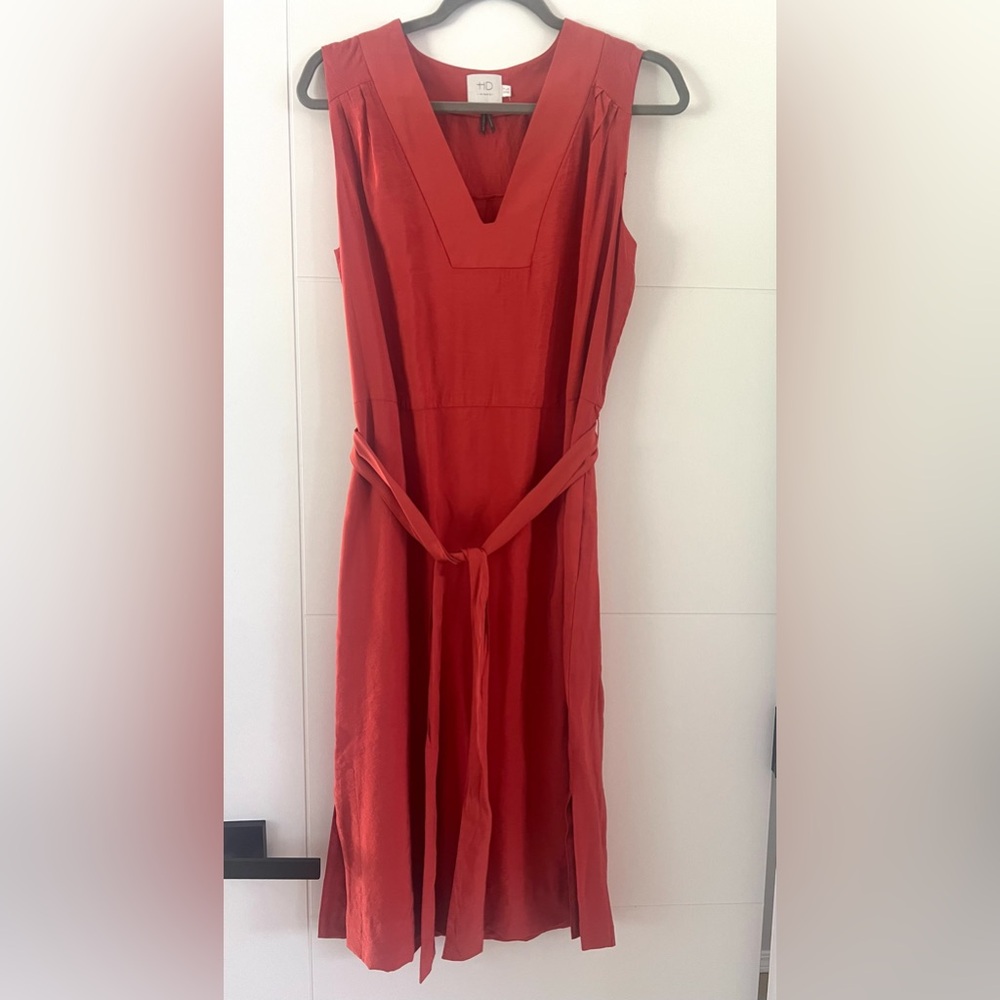 HD In Paris Eventide‎ Tunic Belted Dress Anthropologie Orange Sz 6